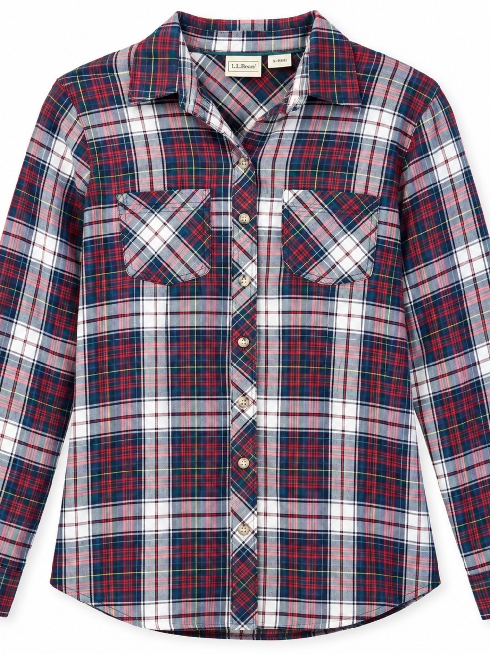 L.L.Bean Women’s Small Plaid Button Down Shirt Coastal Grandmother Preppy Classi